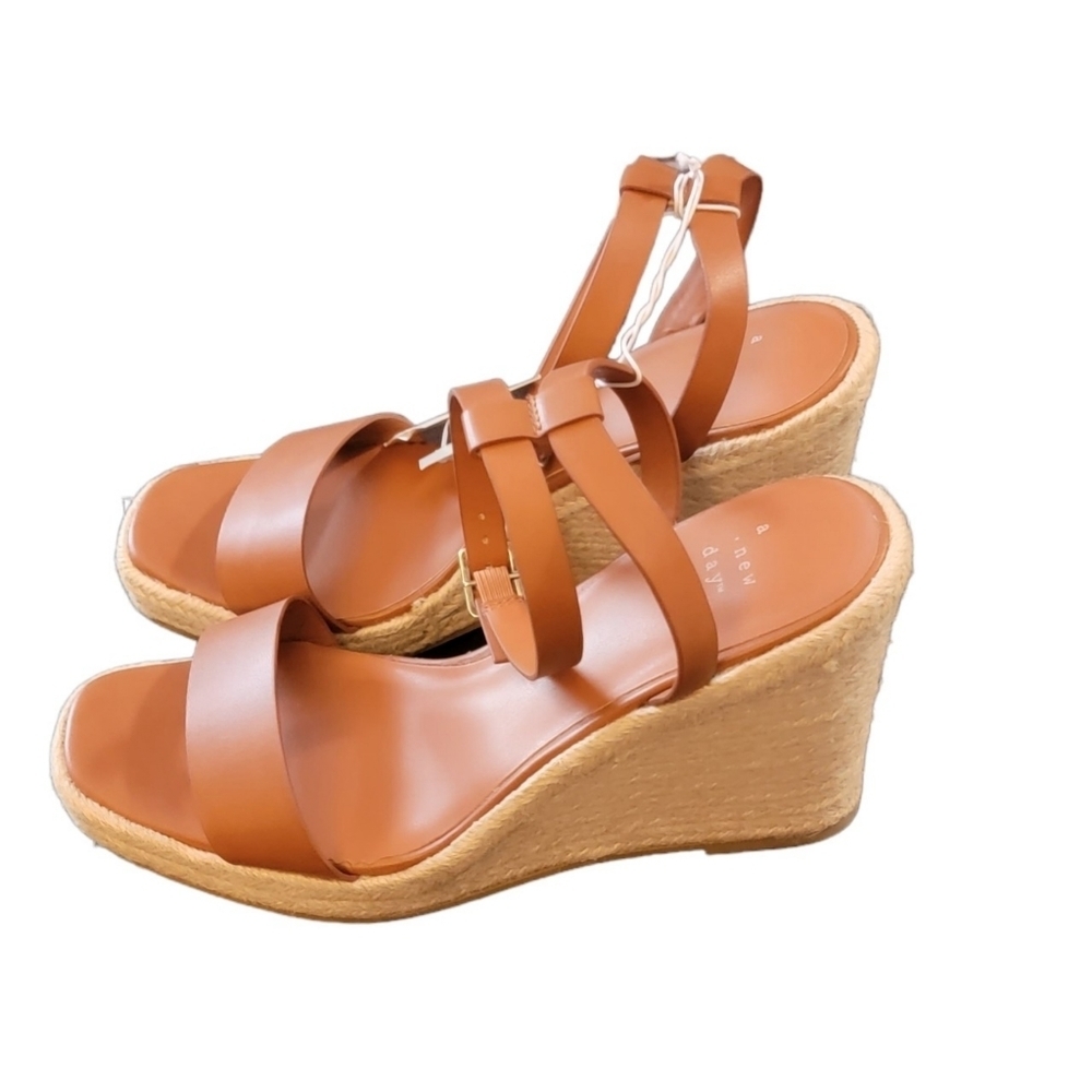 A New Day Tina Heels Cognac Size 9.5 - Picture 7 of 14